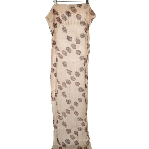 100% Linen Skull Scarf - Picture 3 of 10